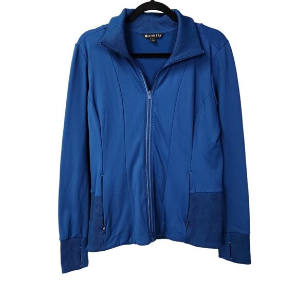 Athleta Ridge Athletic Jacket Regal Blue SIZE Large Style #350838 Full Zip Front - Picture 1 of 10